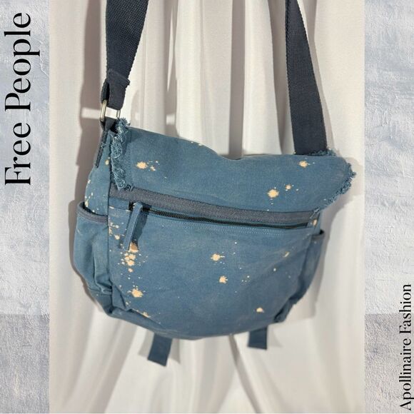 FREE PEOPLE SHADOW BOXER MESSENGER BAG IN FRENCH BLUE NWT NEW GORGEOUS - Picture 5 of 6
